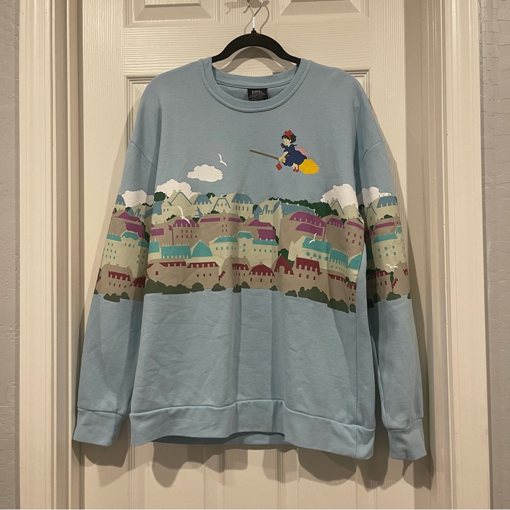 Studio Ghibli Kiki's Delivery Service Koriko Skyline Crewneck Sweatshirt Anime